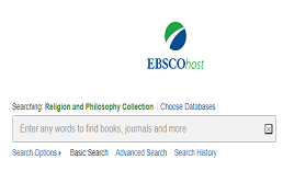 Ebsco religion and philosophy collection search box